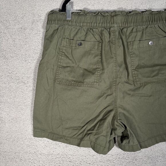 Old Navy Shorts Women’s Size XL Olive Flap Pockets Elastic Stretch Waist Hiking - Picture 4 of 10